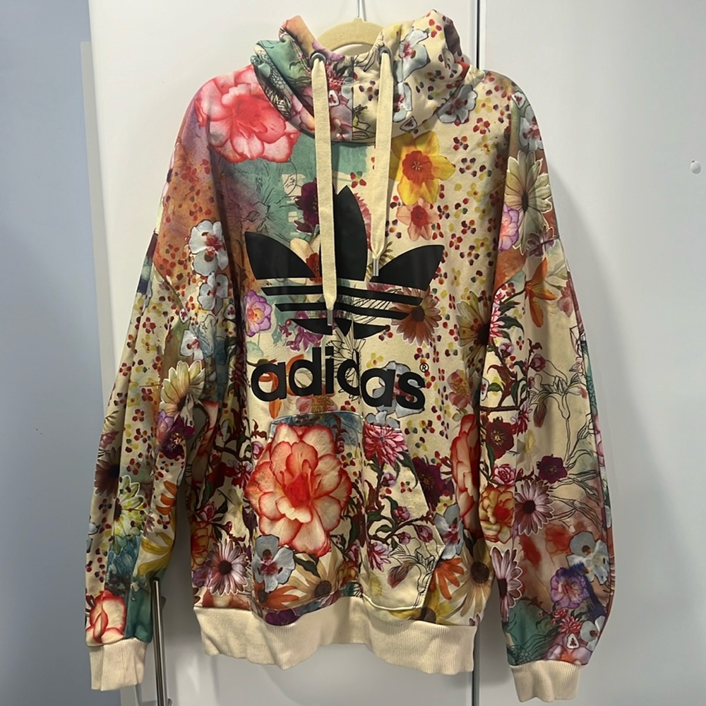 Adidas hooded sweatshirt with floral print